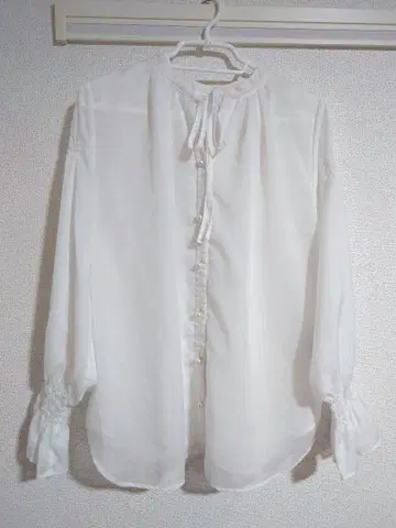 아푸와이저 리셰 블라우스 셔츠 펄 리본 화이트