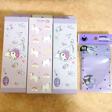 수납 가방 4개 지퍼백 산리오 쿠로미 유니콘 산리오 캐릭터즈