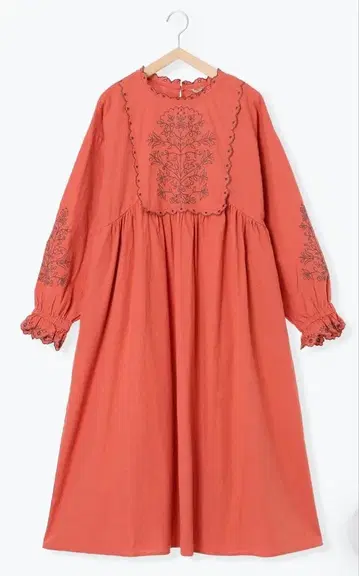 사만사 모스모스 배색 자수 원피스 새상품