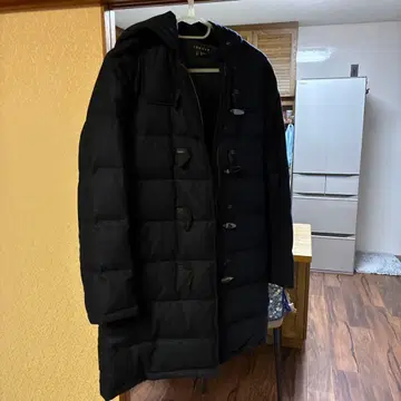 네이비 다운 자켓 후드 부착