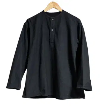 러시아군 70s 헨리넥 슬리핑 셔츠 BLACK 염색
