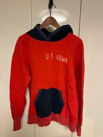 BARNS U.S. ARMY 후드티 L 사이즈 빨간색 네이비