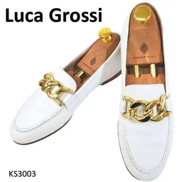 루카그시 새상품급 체인 금장 장식 골드 천연 가죽 가죽 EU38