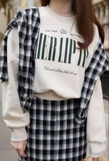 Cherish 오버사이즈 스웨트셔츠 - 에크루 / F