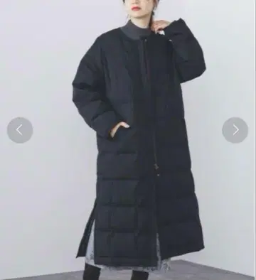 beams heart 노카라 격자 다운 코트