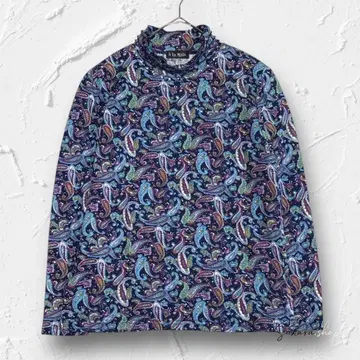 R3487 [아라모드] 긴팔 상의 페이즐리 무늬 스톤 포함 M-L