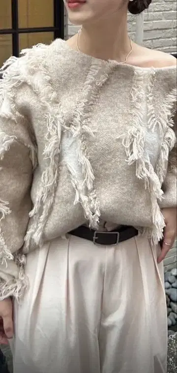 mystic 프린지 니트