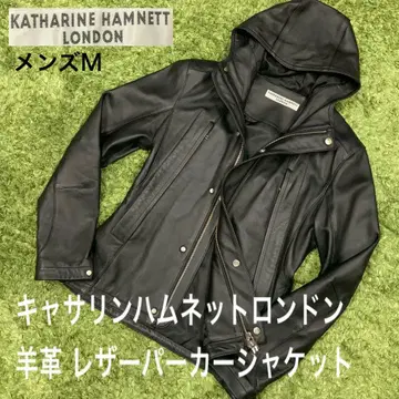 새상품급! 양가죽 캐서린 햄넷 런던 가죽 후드티 자켓 남성용 M
