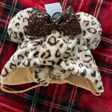 디즈니 미니 레오파드 무늬 레오파드 팬캡 브라운