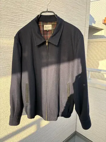 Backers 네이비 자켓 안감 체크 카라 부착 블루종