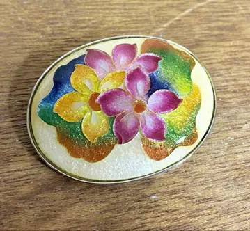 칠보 세공 꽃무늬 브로치 70s 80s