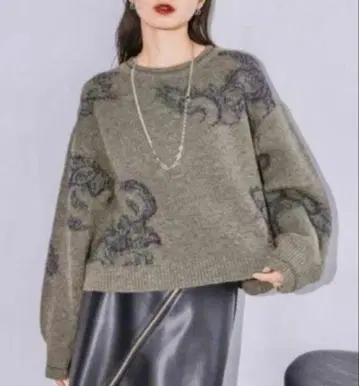 미사용 새상품 JEANASIS 지나시스 라메 기모 풀오버 그레이