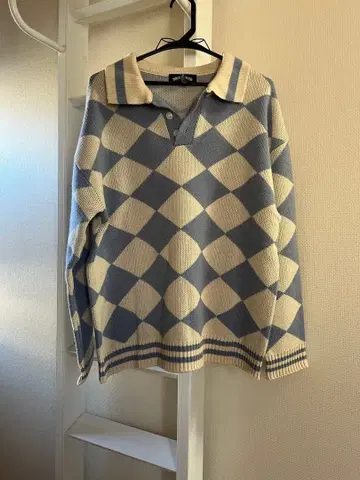 FIBBER41 블루 버블 아가일 니트 프리 한국