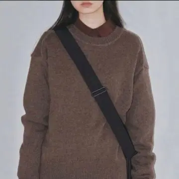 [ TODAYFUL ] 메리노울 크루넥 니트 브라운