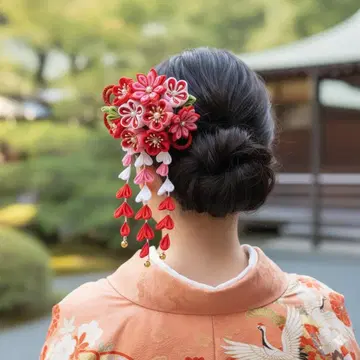 츠마미자이쿠 머리 장식 성인식