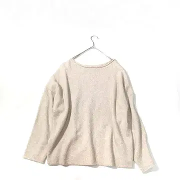 plage 플라주 니트 풀오버 포근한 베이지 루즈핏