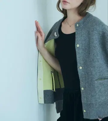 liten Bicolor raccoon knit coatigan