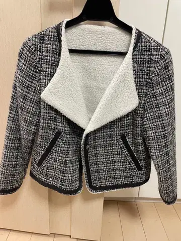 노카라 트위드 자켓 숏 기장