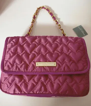 Samantha Thavasa 핑크 하트 퀼팅 숄더백