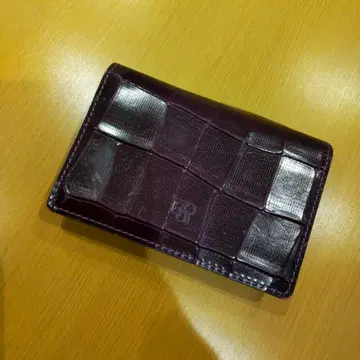 Epoi 퍼플 가죽 명함지갑 크로커다일 패턴