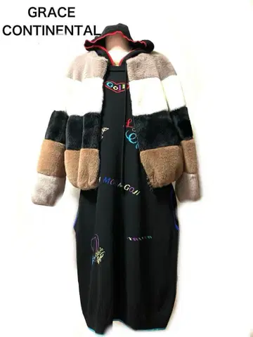 GRACE CONTINENTAL 에코 퍼 멀티 블루종 하자품