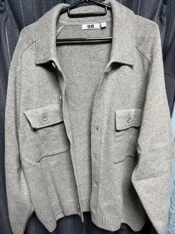 UNIQLO U 그레이 라무 니트 자켓