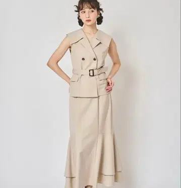 택 포함 새상품 31 Sons de mode 베스트 테일러드 셋업 베이지