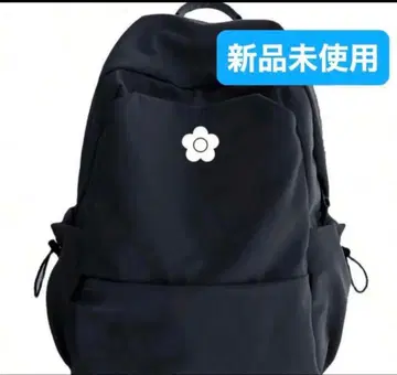 데이지 패턴 블랙 백팩 미사용 새상품