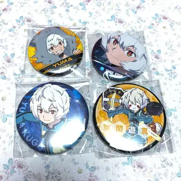 월드 트리거 쿠가 유마 캔뱃지 4개 세트