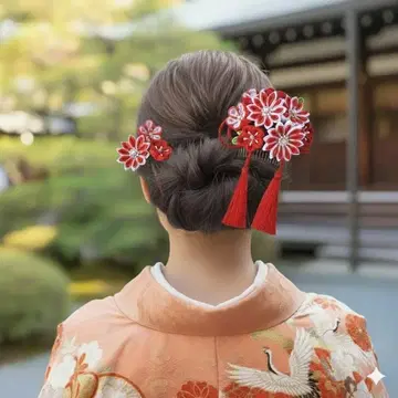 츠마미자이쿠 머리 장식 성인식