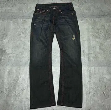 TRUE RELIGION 블랙 스트레이트 데님 팬츠 opium 29