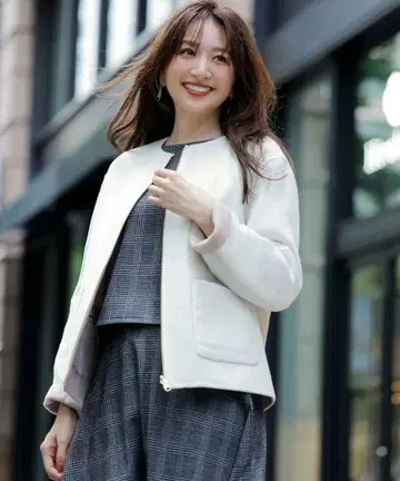 any sis 2WAY 리버서블 숏코트 아이보리 0 S