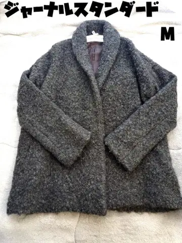JOURNAL STANDARD 부클레 하프 코트 차콜 그레이