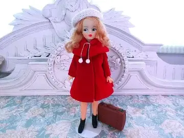 태미 인형 의상 빨간색 코트 이너 원피스