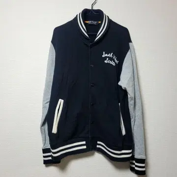 BEAMS HEART 바시티 자켓 네이비/그레이 사이즈 L