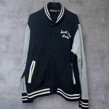 BEAMS HEART 바시티 자켓 네이비/그레이 사이즈 L