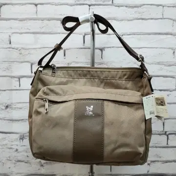 새상품 베베다얀 트윌 x 인조 가죽 부속 숄더백 베이지