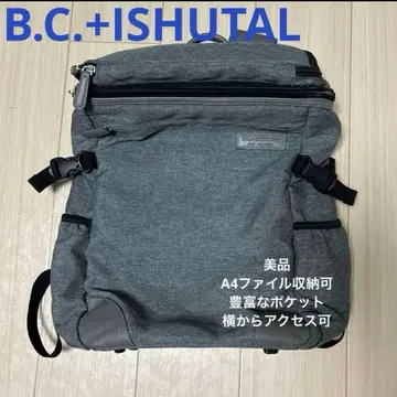 B.C.+ISHUTAL 남성용 백팩 포켓 풍부 그레이