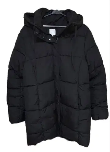 H&M 블랙 다운 자켓 후드 부착