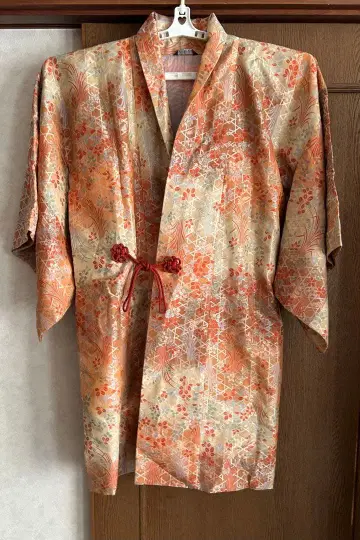 #도우치코트 #오렌지계열꽃무늬 #스즈노야 #화장긴길이