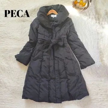 PECA 리본 포함 다운 롱 코트 A라인