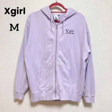 X-girl 라벤더 퍼플 집업 후드티 M
