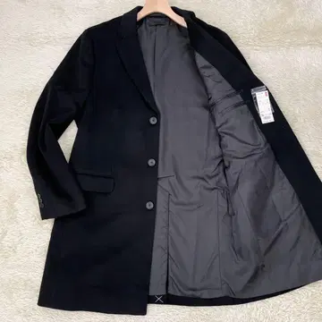 [미사용 택 포함] 유니클로 체스터 코트 캐시미어 혼방 블랙 XL 사이즈