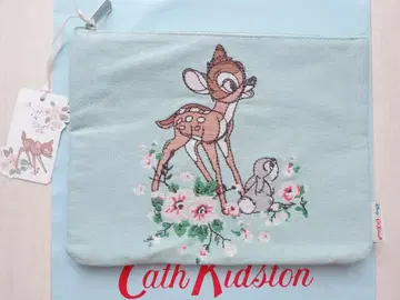 [ 미사용 새상품 ] 캐스키드슨 디즈니 콜라보 밤비 파우치 꽃무늬