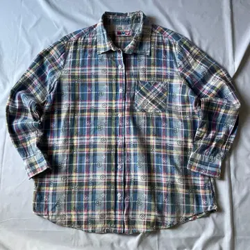 레어 00s 체크 플란넬 셔츠 그런지 Y2K 레트로 인기 구제 의류