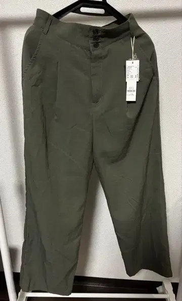 택 포함 새상품 mysty woman 와이드 팬츠 올리브 3버튼