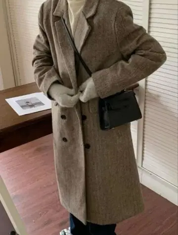 여성용 코트 아우터 헤링본