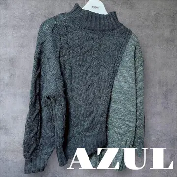 AZUL 케이블 니트 터틀넥 스웨터