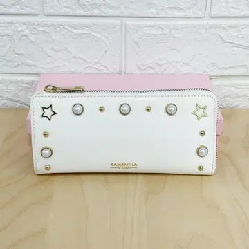 SAMANTHA VEGA (사만사베가) 펄 라운드 장지갑 화이트