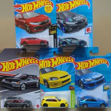 핫휠 혼다 시빅 미니카 6대 세트 W